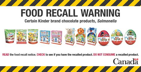 kinder chocolate salmonella recall.